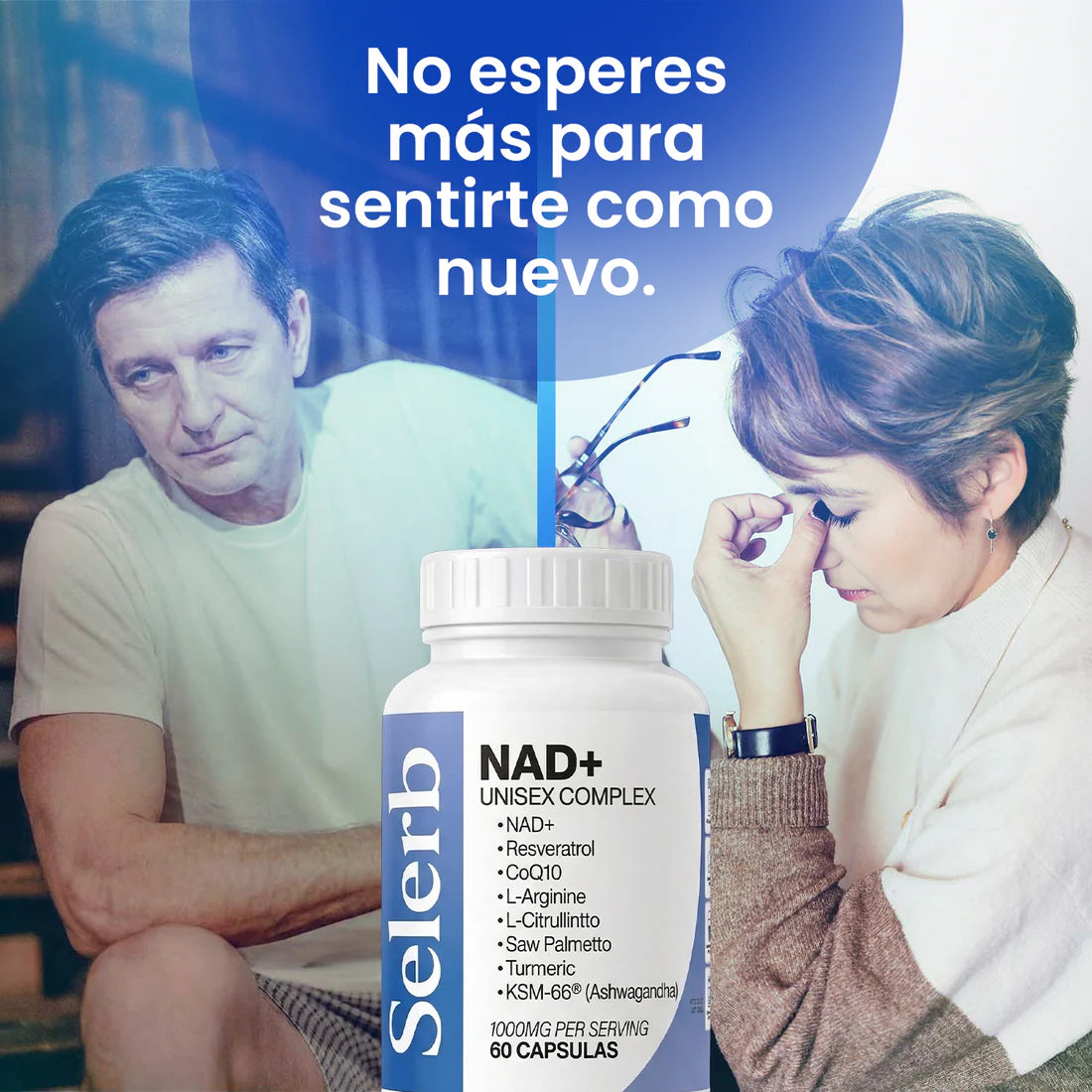 Selerb NAD + RESVERATROL Anti envejecimiento | 60 Cápsulas