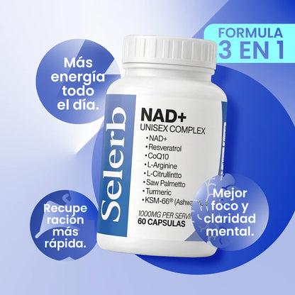 Selerb NAD + RESVERATROL Anti envejecimiento | 60 Cápsulas