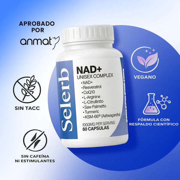 Selerb NAD + RESVERATROL Anti envejecimiento | 60 Cápsulas