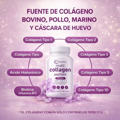 Multi Collagen Peptides – Soporte Integral para Piel, Cabello y Articulaciones (240 Cápsulas)