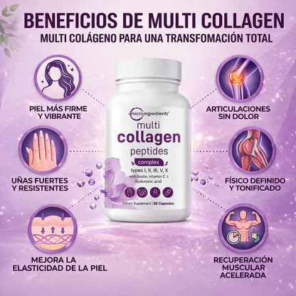 Multi Collagen Peptides – Soporte Integral para Piel, Cabello y Articulaciones (240 Cápsulas)