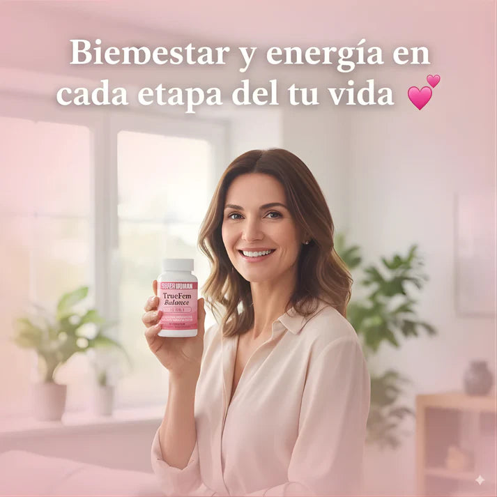 TrueFem Balance – Cápsulas para el Equilibrio Hormonal y Bienestar Femenino (60 Cápsulas) – SuperHuman