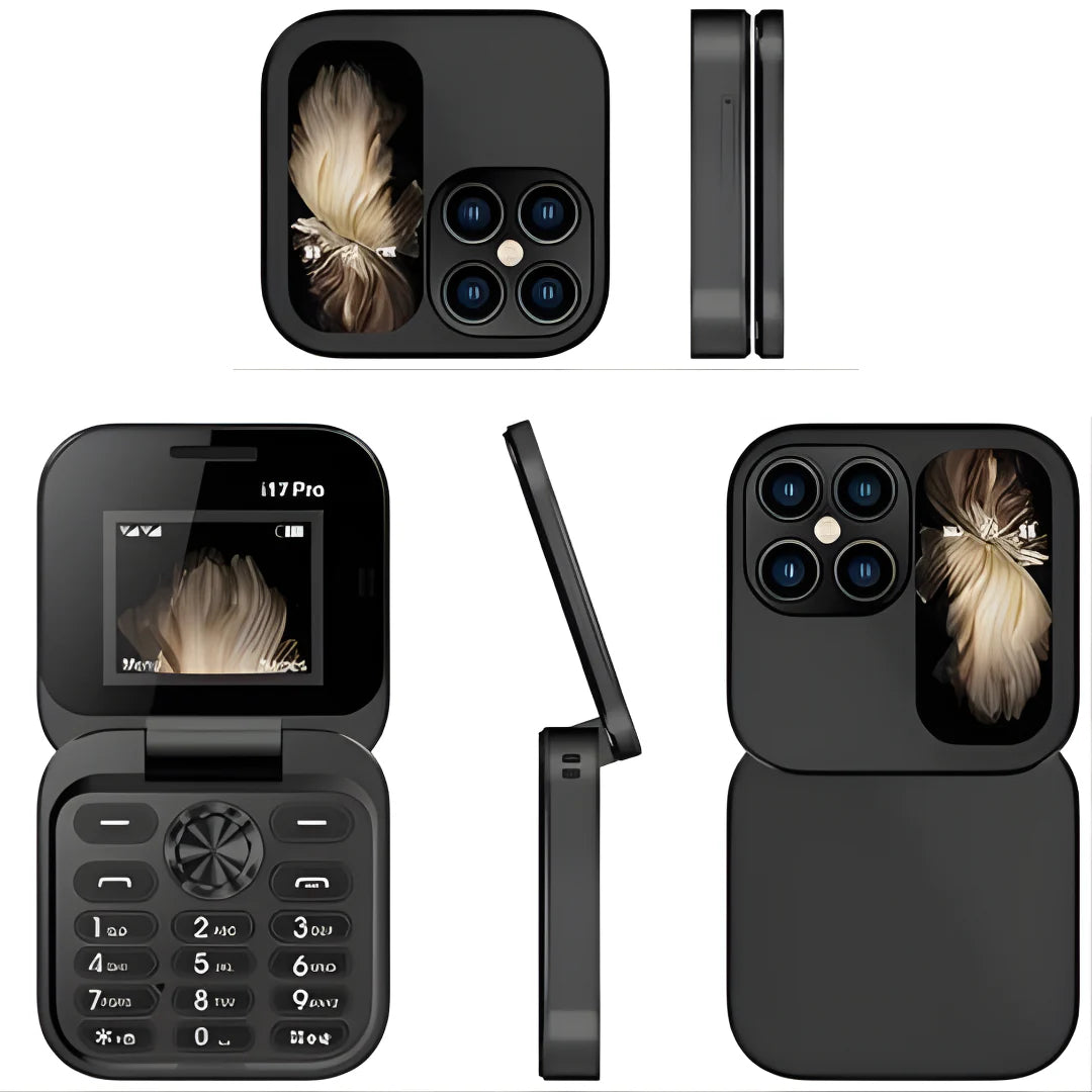 TELÉFONOS i17 PRO NEGRO – Diseño plegable, potencia moderna y estilo sin límites