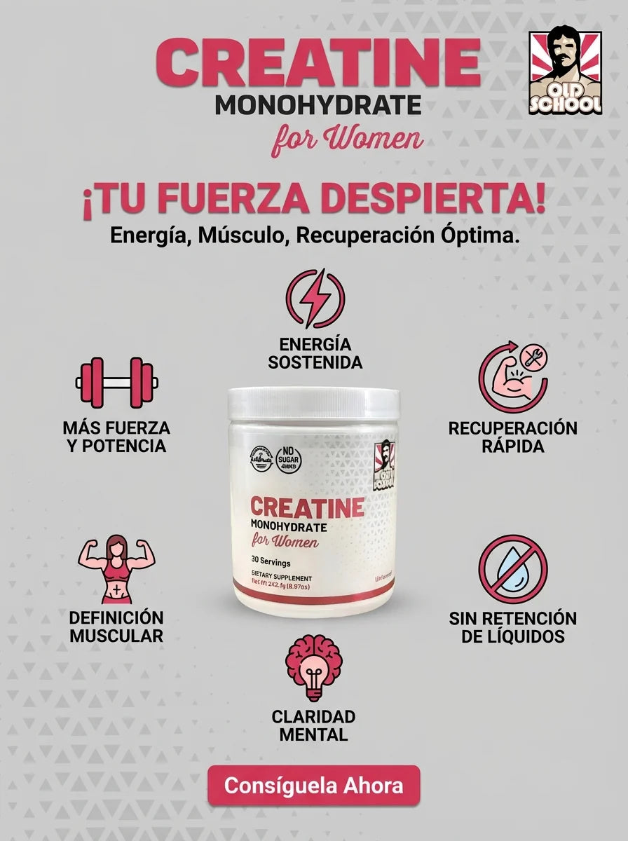 Creatine Monohydrate for Women - Creatina Monohidratada 5000mg + Colágeno y BCAA (30 Servicios) – Old School Labs™