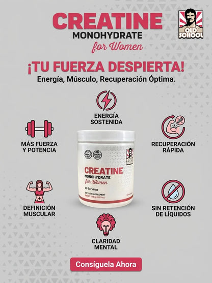 Creatine Monohydrate for Women - Creatina Monohidratada 5000mg + Colágeno y BCAA (30 Servicios) – Old School Labs™