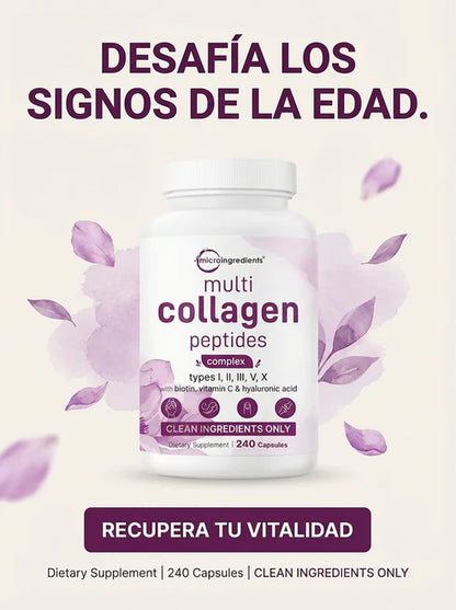 Multi Collagen Peptides – Soporte Integral para Piel, Cabello y Articulaciones (240 Cápsulas)