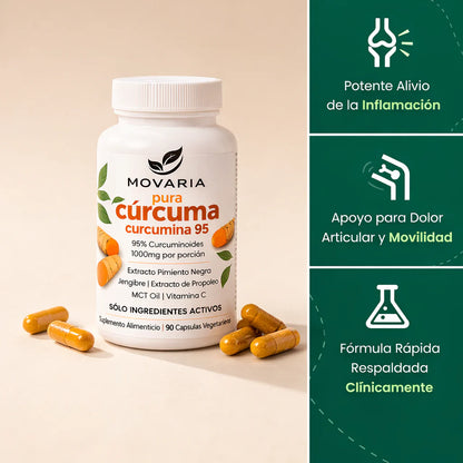 Turmeric - Cúrcuma 1000 mg con pimienta negra y aceite MCT - 120 capsulas - MicroIngredients®